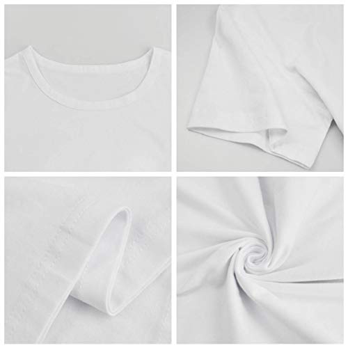 CMTOP Camisetas Mujer Manga Corta Cuello Redondo Camisa Suelta Top Casual para Verano