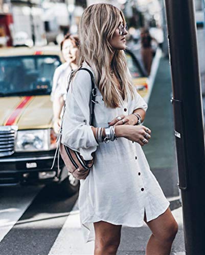 CMTOP Vestido Suelto de Bikini Mujer Ropa de Baño Playa Traje de Baño Vestido de Playa Blusas Chales Bikini Camisolas y Pareos Verano(Blanco,Talla única)