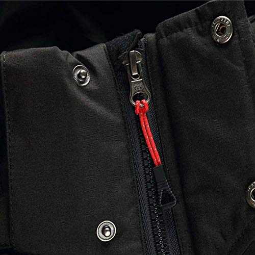 CNBOY Hombre Gruesos Pato Blanco Abajo Chaqueta Chaqueta de Plumas de Invierno cálido Manga Gruesa Manga Larga con Capucha Abrigo Cremallera Tamaño Grande (Negro, XL)