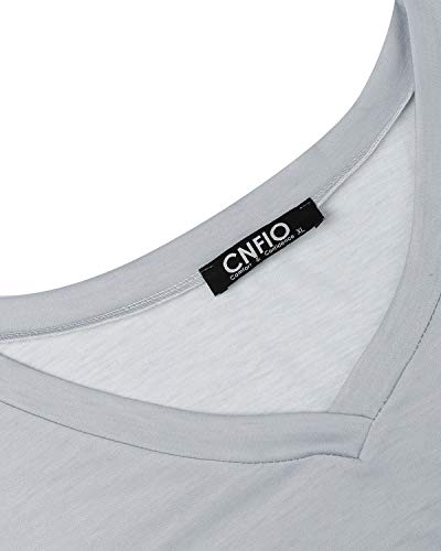 CNFIO Camiseta Mujer Manga Larga Cuello Redondo Blusas para Mujer Suelta Gradiente Efecto TeñidoTops Mujer Fiesta