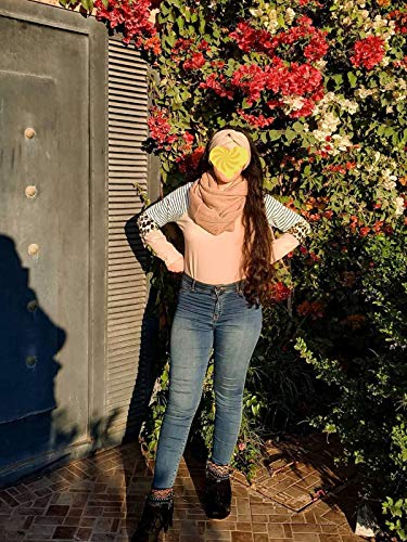 CNFIO Camisetas Mujer Manga Larga Leopardo Raya Cuello Redondo Blusas para Mujer Suelta Tops Mujer Fiesta