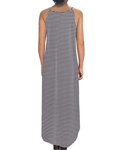 CNFIO - Maxivestido largo de tirantes para mujer, estilo suelto informal para verano, vestido de playa