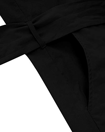 CNFIO Monos Cortos Mujer Verano Vestir Mujer Elegante Petos Mujer Verano Trabajos Pantalones Cortos A-Negro M