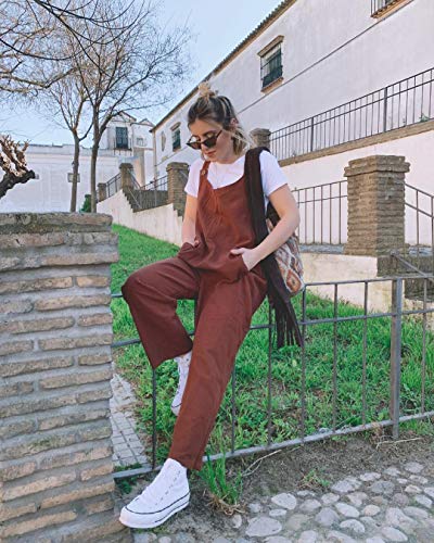 Cnfio - Peto holgado para mujer con bolsillos, estilo informal Negro B-negro XXL