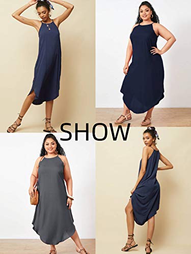 CNFIO - Vestido de verano/de playa largo y elegante para mujer. Sin mangas y liso