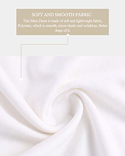 CNFIO Vestidos Mujer Largo Verano Sin Tirantes Vestidos Verano Tallas Grandes Traje de Fiesta Sexy A-Blanco XL