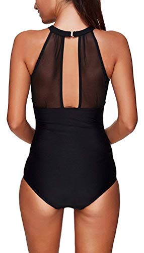 Colfeel Mujer Traje de baño de Una Pieza Halter Elegante Push up Monokini para Playa, Piscina, Fiesta, Natación