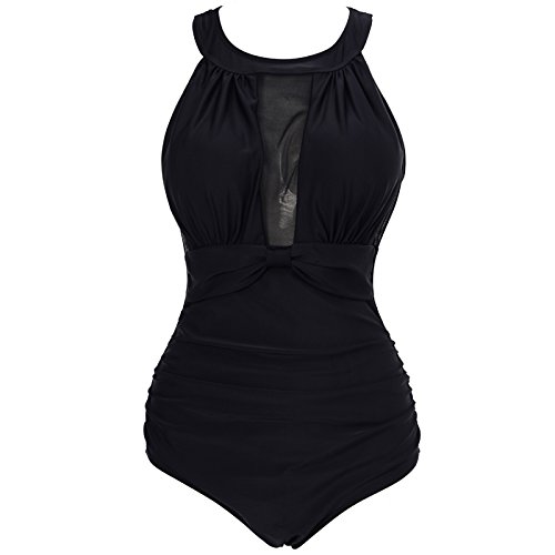 Colfeel Mujer Traje de baño de Una Pieza Halter Elegante Push up Monokini para Playa, Piscina, Fiesta, Natación