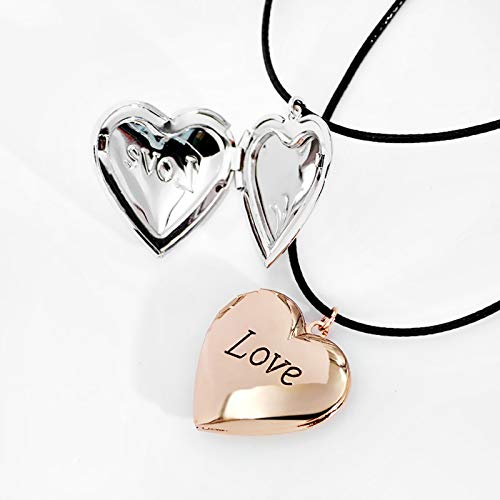 Colgante Foto Vintage Collares para Hombre Grabado en Forma de Corazón Love Oro