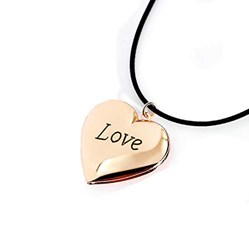 Colgante Foto Vintage Collares para Hombre Grabado en Forma de Corazón Love Oro