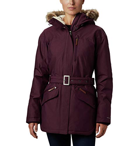 Columbia Carson Pass II Chaqueta impermeable para mujer, Mujer, 1515501, Black Cherry., extra-large