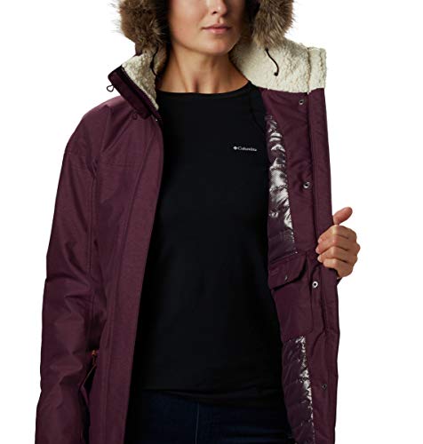 Columbia Carson Pass II Chaqueta impermeable para mujer, Mujer, 1515501, Black Cherry., extra-large