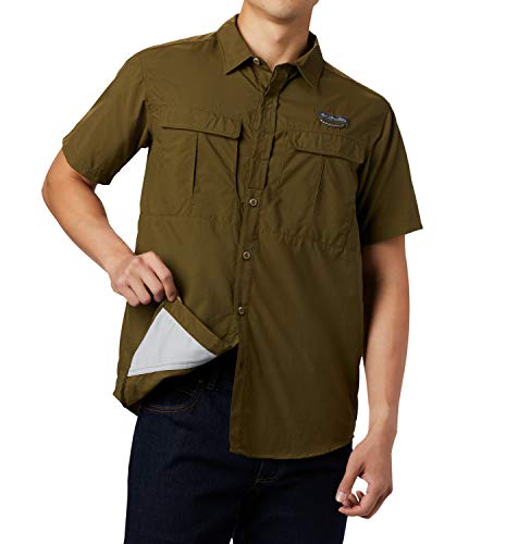 Columbia Cascades Explorer Camisa de Manga Corta, Hombre, Verde (New Olive), L