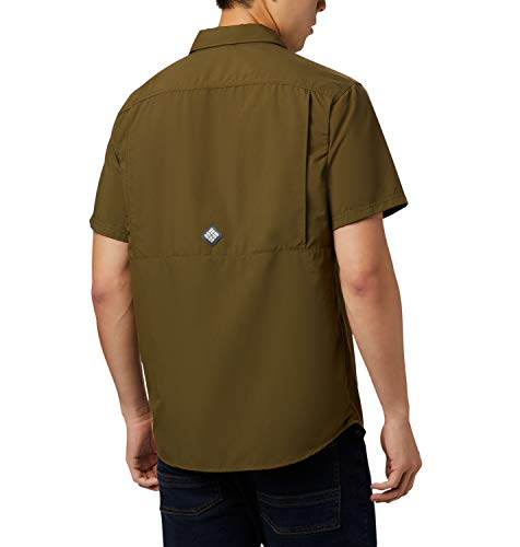 Columbia Cascades Explorer Camisa de Manga Corta, Hombre, Verde (New Olive), L