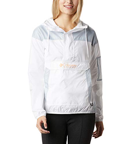 Columbia Challenger, Chaqueta cortavientos, Mujer, Blanco/Gris (White/Cirrus Grey), S