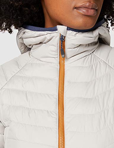 Columbia Chaqueta Impermeable con Capucha para Mujer, Powder Lite Hooded, Gris (Light Cloud), Talla L