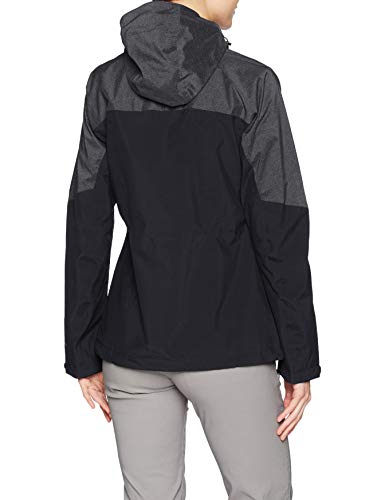 Columbia Evolution Valley II Chaqueta Impermeable, Mujer, Black, Charcoal Heather, M