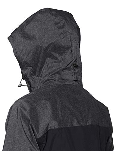 Columbia Evolution Valley II Chaqueta Impermeable, Mujer, Black, Charcoal Heather, M