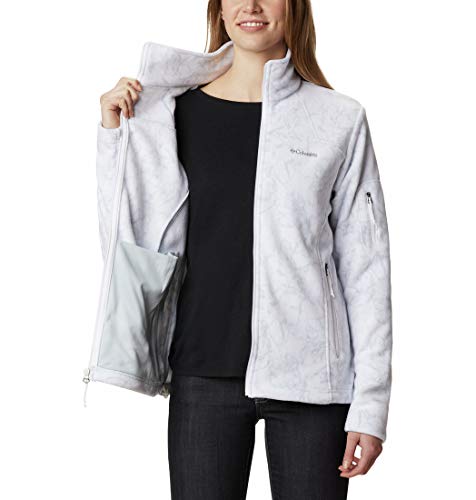 Columbia Fast Trek Forro Polar con Cremallera Estampado, Mujer, Blanco (White Brushstroke Floral), M