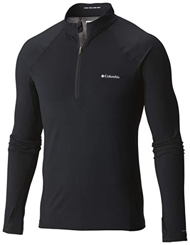 Columbia Midweight Camiseta Térmica de Manga Larga, Hombre, Negro, S