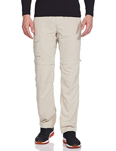 Columbia Mujer Pantalón Convertible, Silver Ridge, Beige (Fossil), Talla: 40
