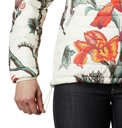 Columbia Powder Lite Abrigo Aislante para Mujer, Beige (Chalk Botanica Print), M