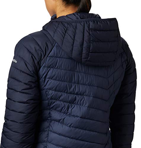 Columbia Powder Lite Chaqueta con Capucha para Mujer, Azul (Nocturnal, Dark Nocturnal), L