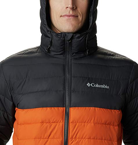 Columbia Powder Lite Chaqueta para Hombre, Naranja, Negro (Harvester, Shark), M