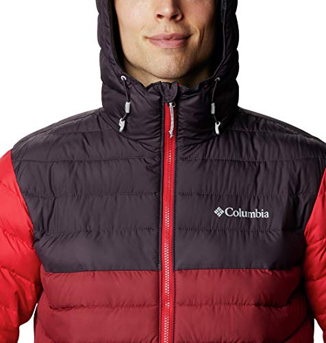 Columbia Powder Lite Chaqueta para Hombre, Rojo, Morado (Red Jasper, Dark Purple, Mountain Red), L
