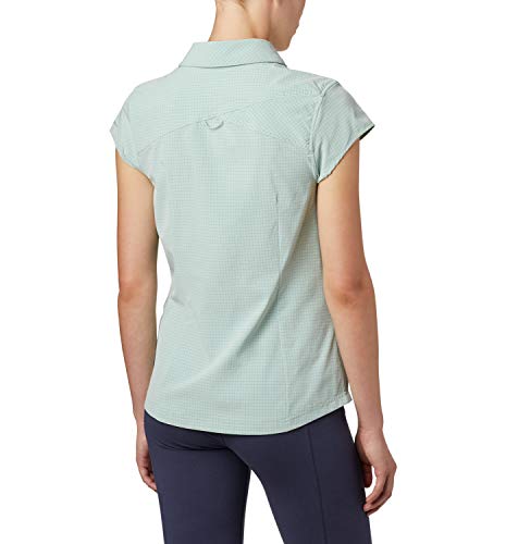 Columbia Saturday Trail II Camisa de Manga Corta Estampada, Mujer, Verde (New Mint End on End Grid), XL