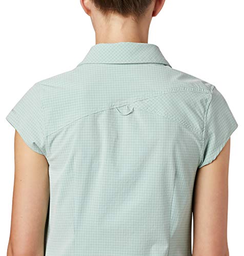 Columbia Saturday Trail II Camisa de Manga Corta Estampada, Mujer, Verde (New Mint End on End Grid), XL