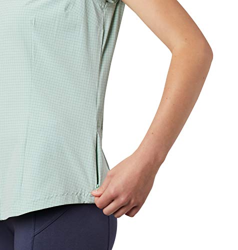 Columbia Saturday Trail II Camisa de Manga Corta Estampada, Mujer, Verde (New Mint End on End Grid), XL