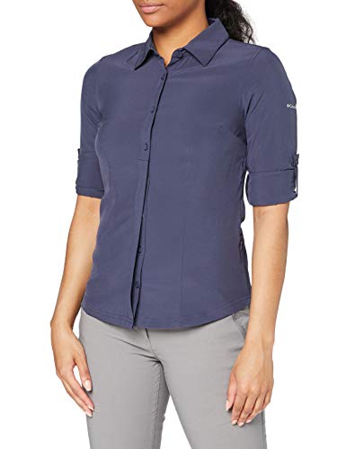 Columbia Saturday Trail Stretch Long Sleeve Shirt Camiseta de Manga Larga, Mujer, Gris (Nocturnal), XS