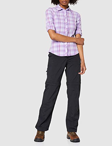 Columbia Saturday Trail Stretch Plaid Long Sleeve Shirt EK0040 Camisa de Manga Larga, Mujer, Morado (Soft Violet), XS