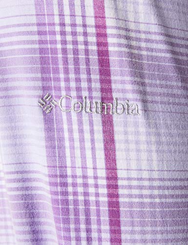 Columbia Saturday Trail Stretch Plaid Long Sleeve Shirt EK0040 Camisa de Manga Larga, Mujer, Morado (Soft Violet), XS