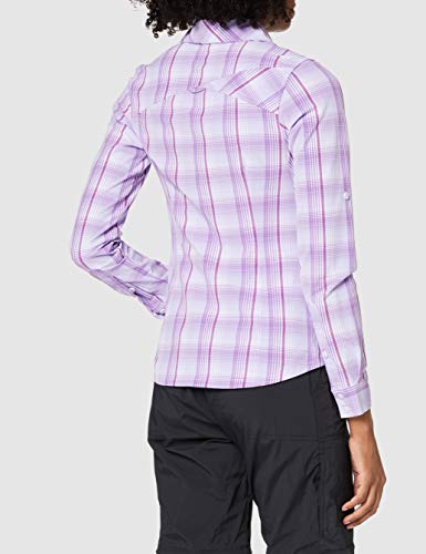Columbia Saturday Trail Stretch Plaid Long Sleeve Shirt EK0040 Camisa de Manga Larga, Mujer, Morado (Soft Violet), XS