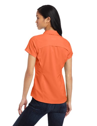 Columbia Silver Ridge Short Sleeve Shirt Camiseta de Senderismo Manga Corta, Mujer, Naranja (zing), XS