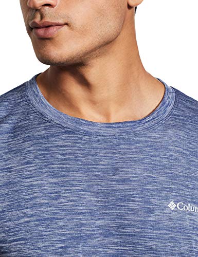 Columbia Zero Rules Short Sleeve Shirt Camiseta de manga corta, Hombre, Azul (Carbon Heather), L