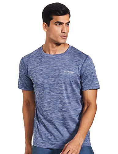 Columbia Zero Rules Short Sleeve Shirt Camiseta de manga corta, Hombre, Azul (Carbon Heather), L