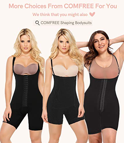 COMFREE Bodies Moldeadores Busto Abierto Faja Reductora Abdomen Body Reductor Sin Costuras Lencería Moldeadora Cómodo Cremallera Body Shaper Adelgazantes Elástico Shapewear para Mujer Negro XL