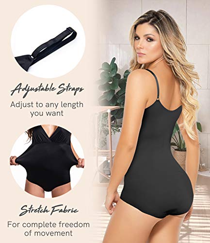 COMFREE Bodies Moldeadores para Mujer Control del Vientre Adelgazantes Bodysuit sin Costuras Pospartoria Negro S
