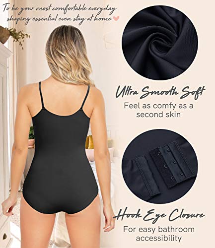 COMFREE Bodies Moldeadores para Mujer Control del Vientre Adelgazantes Bodysuit sin Costuras Pospartoria Negro S