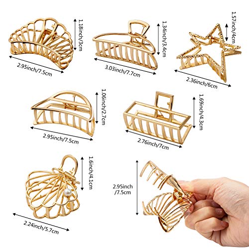 Comius Sharp 6pcs Clips de Pelo de Garra de Metal, Grandes Antideslizantes para Mujeres Niñas Hebillas de Pelo para Sujetar Pelo