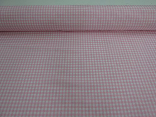 Confección Saymi Metraje 0,50 MTS Tejido Vichy, Cuadro pequeño 5x5 mm. Color Rosa Bebé, con Ancho 2,80 MTS.