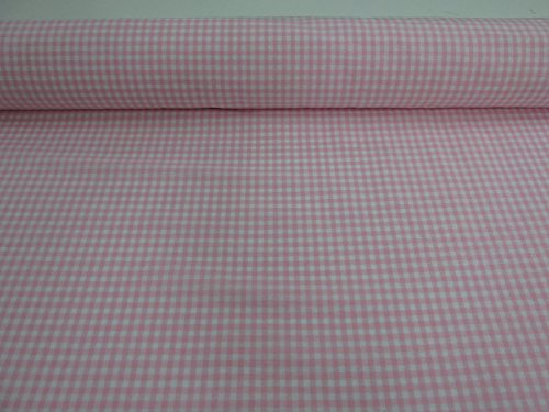 Confección Saymi Metraje 0,50 MTS Tejido Vichy, Cuadro pequeño 5x5 mm. Color Rosa Bebé, con Ancho 2,80 MTS.