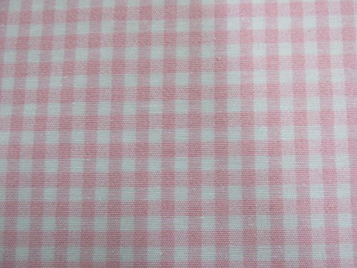 Confección Saymi Metraje 0,50 MTS Tejido Vichy, Cuadro pequeño 5x5 mm. Color Rosa Bebé, con Ancho 2,80 MTS.