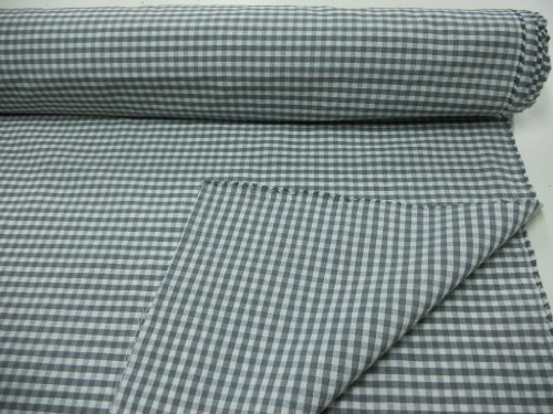 Confección Saymi Metraje 2,45 MTS Tejido Vichy, Cuadro pequeño 5x5 mm. Color Gris, con Ancho 2,80 MTS.