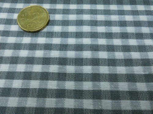 Confección Saymi Metraje 2,45 MTS Tejido Vichy, Cuadro pequeño 5x5 mm. Color Gris, con Ancho 2,80 MTS.