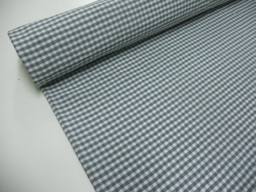 Confección Saymi Metraje 2,45 MTS Tejido Vichy, Cuadro pequeño 5x5 mm. Color Gris, con Ancho 2,80 MTS.
