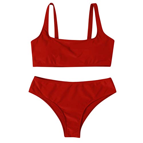 Conjunto de Bikini brasileño de Verano de Dos Piezas para Mujer, Trajes de baño Sexis con Relleno, Ropa de Playa sólida de Moda para Piscina